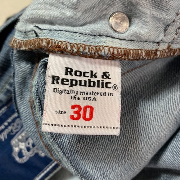 Victoria Beckham Rock & Republic Low Rise Distressed Denim Straight Leg Jeans - Picture 8 of 15